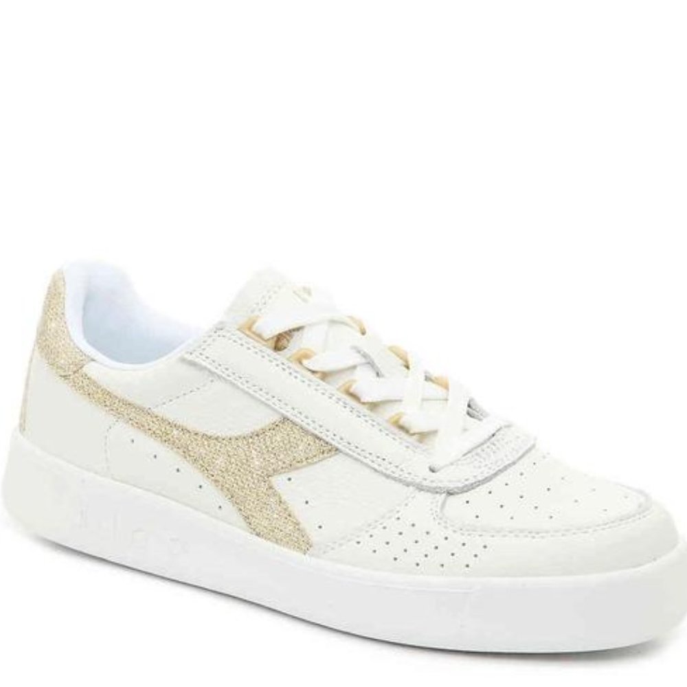 Diadora White Gold ELITE Italian Leather Sneakers